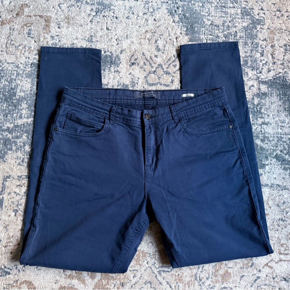 Blue Skinny Chinos- 32w ZARA